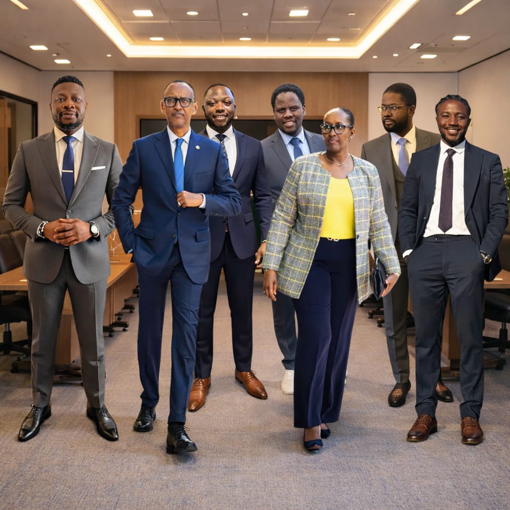 Members with Rwanda President and Wife